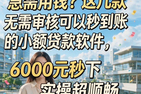 急需用钱?这几款无需审核可以秒到账的小额贷款软件,6000元秒下实操超顺畅