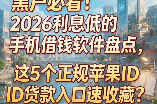 黑户必看!2026利息低的手机借钱软件盘点,这5个正规苹果ID贷款入口速收藏
