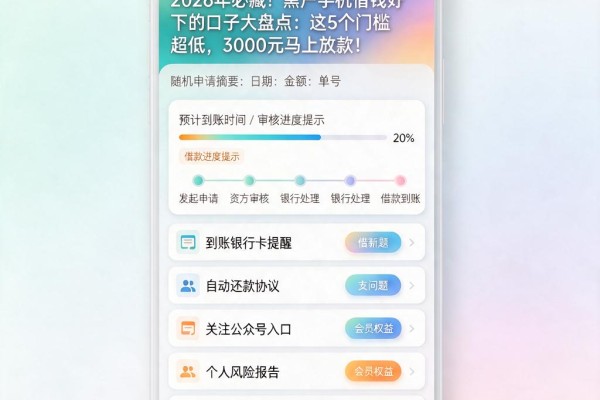 2026年必藏!黑户手机借钱好下的口子大盘点:这5个门槛超低,3000元马上放款!