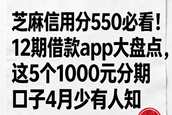 芝麻信用分550必看!12期借款App大盘点,这5个1000元分期口子4月少有人知