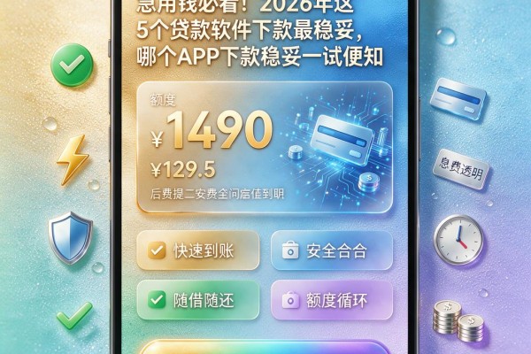 急用钱必看!2026年这5个贷款软件下款最稳妥,哪个APP下款稳妥一试便知