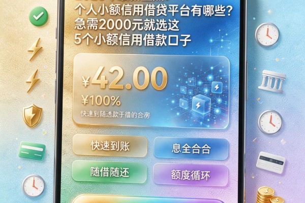 2026年最新盘点：个人小额信用借贷平台有哪些？急需2000元就选这5个小额信用借款口子