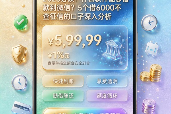 2026必读!什么软件能够借款到微信?5个借6000不查征信的口子深入分析