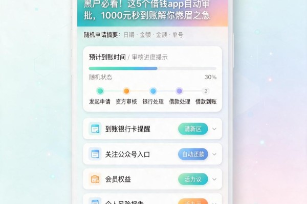 黑户必看！这5个借钱app自动审批，1000元秒到账解你燃眉之急