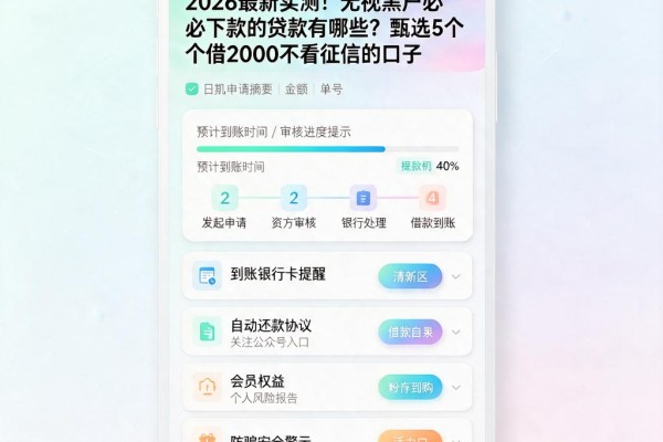 2026最新实测!无视黑户必下款的贷款有哪些?甄选5个借2000不看征信的口子