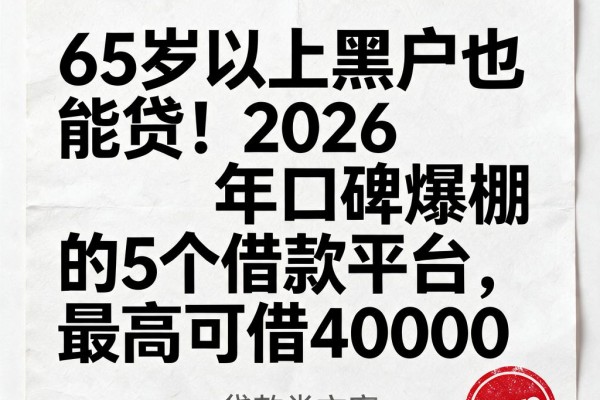 65岁以上黑户也能贷!2026年口碑爆棚的5个借款平台,最高可借40000
