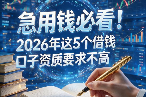 急用钱必看！2026年这5个借钱口子资质要求不高，7000元快速通过很省心