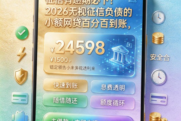 征信有逾期必下！2026无视征信负债的小额网贷百分百到账，错过拍大腿