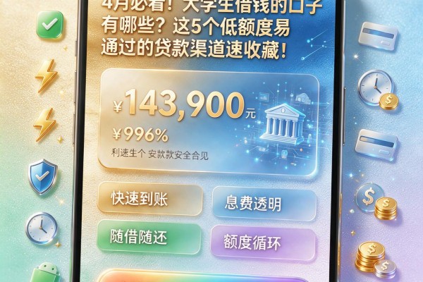 4月必看！大学生借钱的口子有哪些？这5个低额度易通过的贷款渠道速收藏