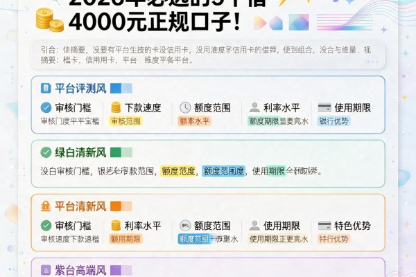 没有信用卡在哪里借款容易?2026年必选的5个借4000元正规口子