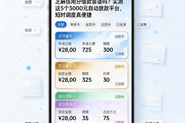 芝麻信用分借款靠谱吗?实测这5个3000元自动放款平台,短时调度真便捷