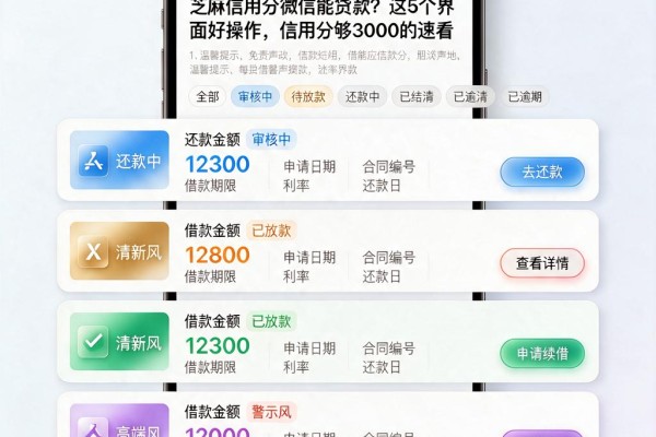 芝麻信用分微信能贷款？这5个界面好操作，信用分够3000的速看