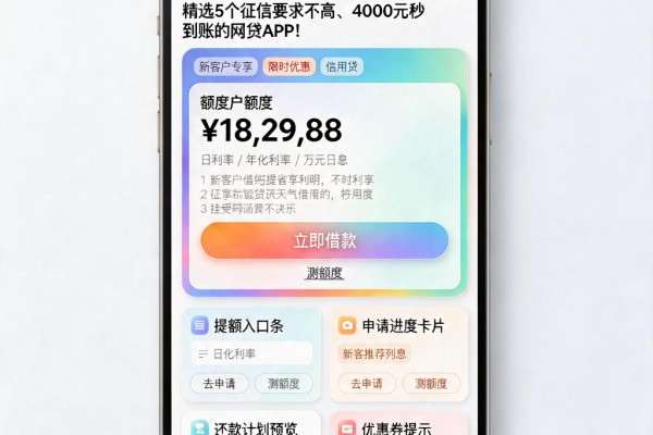 2026重磅实锤！私人借款当天放款，精选5个征信要求不高、4000元秒到账的网贷APP