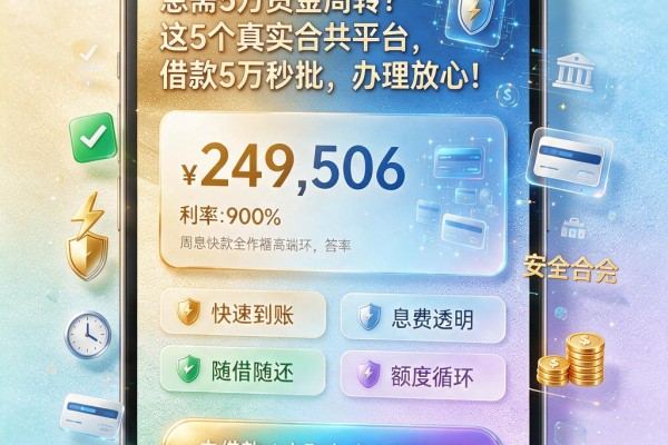 急需5万资金周转？这5个真实合规平台，借款5万秒批，办理放心！