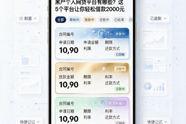 黑户个人网贷平台有哪些？这5个平台让你轻松借款2000元