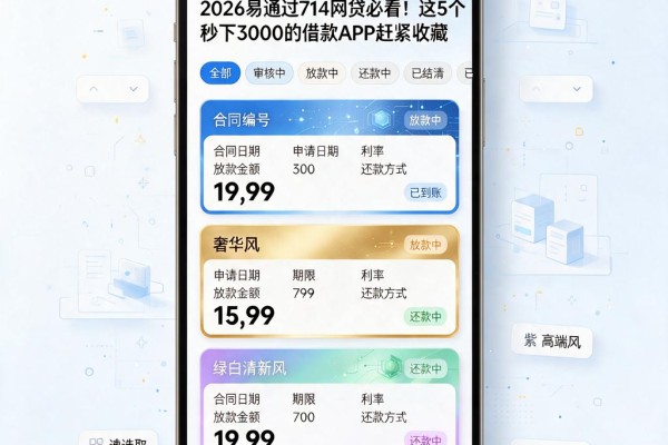 2026易通过714网贷必看!这5个秒下3000的借款APP赶紧收藏