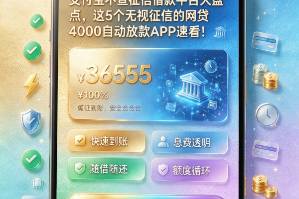 支付宝不查征信借款平台大盘点,这5个无视征信的网贷4000自动放款APP速看