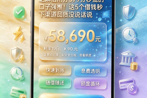 芝麻信用分579分秒批的口子强推!这5个借钱秒下渠道品质没话说