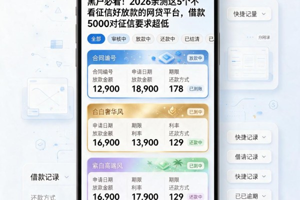 黑户必看!2026亲测这5个不看征信好放款的网贷平台,借款5000对征信要求超低