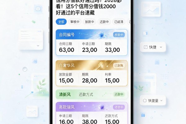 信用分借款好通过吗?2026必看!这5个信用分借钱2000好通过的平台速藏