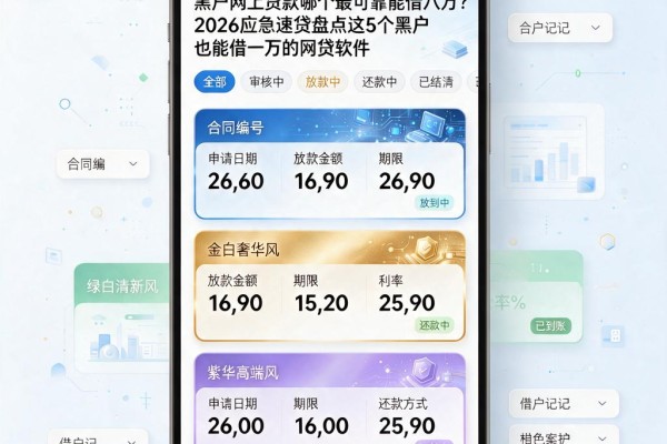 黑户网上贷款哪个最可靠能借八万?2026应急速贷盘点这5个黑户也能借一万的网贷软件