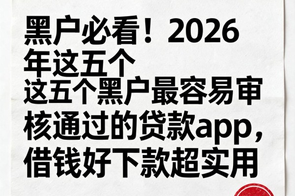 黑户必看!2026年这五个黑户最容易审核通过的贷款app,借钱好下款超实用