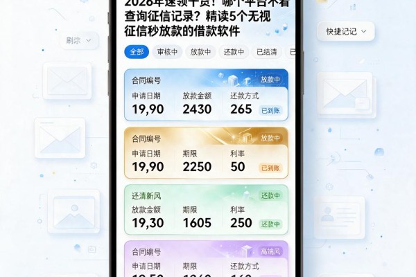 2026年速领干货！哪个平台不看查询征信记录？精读5个无视征信秒放款的借款软件