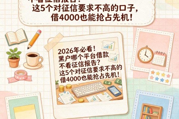 2026年必看!黑户哪个平台借款不看征信报告?这5个对征信要求不高的口子,借4000也能抢占先机!
