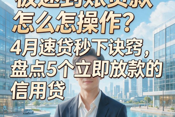 极速到账贷款怎么操作？4月速贷秒下诀窍，盘点5个立即放款的信用贷