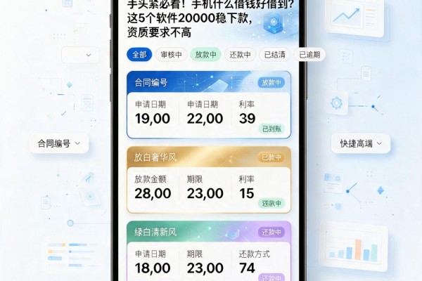 手头紧必看！手机什么借钱好借到？这5个软件20000稳下款，资质要求不高