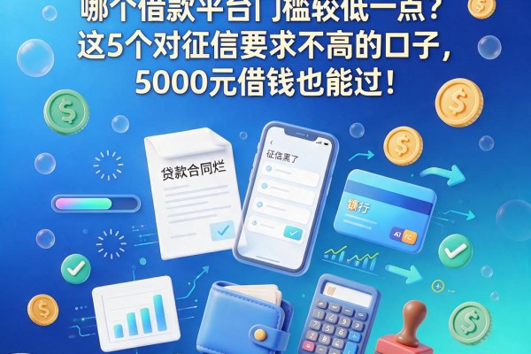 征信黑了、征信不好、征信烂，哪个借款平台门槛较低一点？这5个对征信要求不高的口子，5000元借钱也能过！