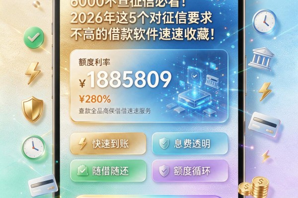 6000不查征信必看!2026年这5个对征信要求不高的借款软件速速收藏