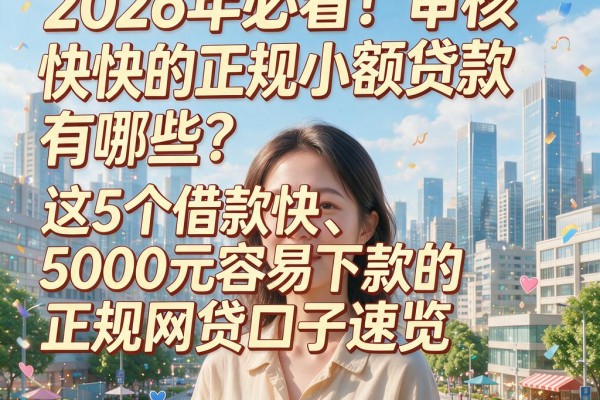 2026年必看！审核快的正规小额贷款有哪些？这5个借款快、5000元容易下款的正规网贷口子速览