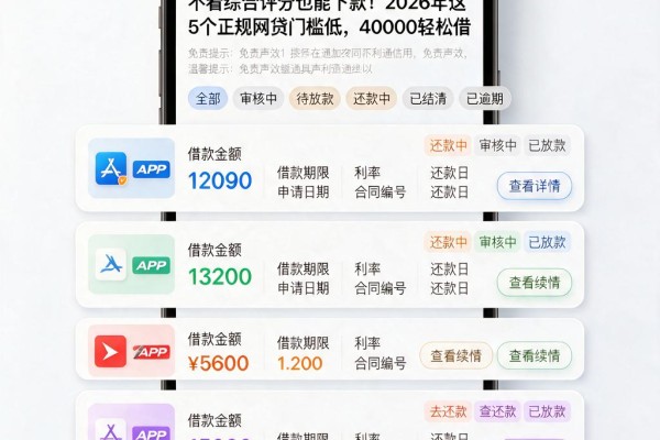 不看综合评分也能下款！2026年这5个正规网贷门槛低，40000轻松借