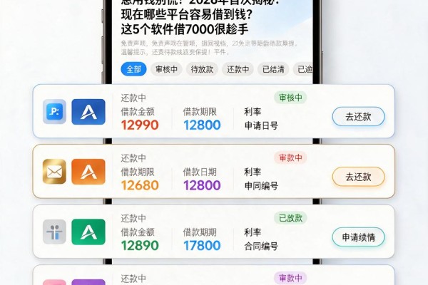 急用钱别慌！2026年首次揭秘：现在哪些平台容易借到钱？这5个软件借7000很趁手
