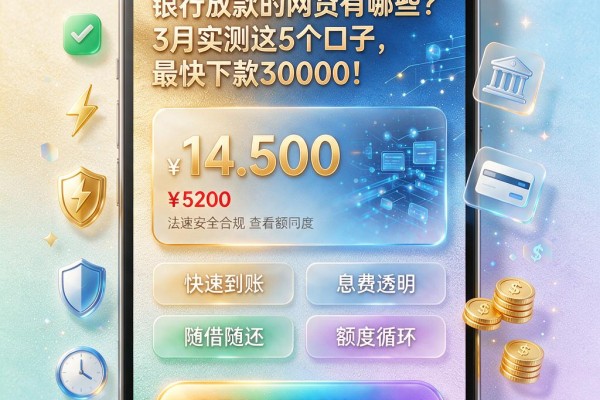银行放款的网贷有哪些?3月实测这5个口子,最快下款30000!