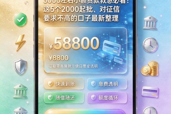 3000左右小额贷款救急必看！这5个2000起批、对征信要求不高的口子最新整理