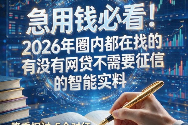 急用钱必看!2026年圈内都在找的有没有网贷不需要征信的智能实料,隆重探讨5个对征信要求不高的自动放款口子
