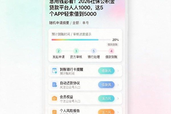 急用钱必看!2026社保公积金贷款平台人人1000,这5个APP轻松借到5000