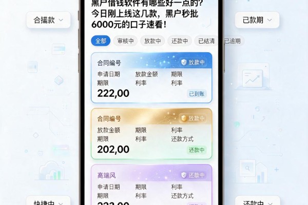 黑户借钱软件有哪些好一点的？今日刚上线这几款，黑户秒批6000元的口子速看！