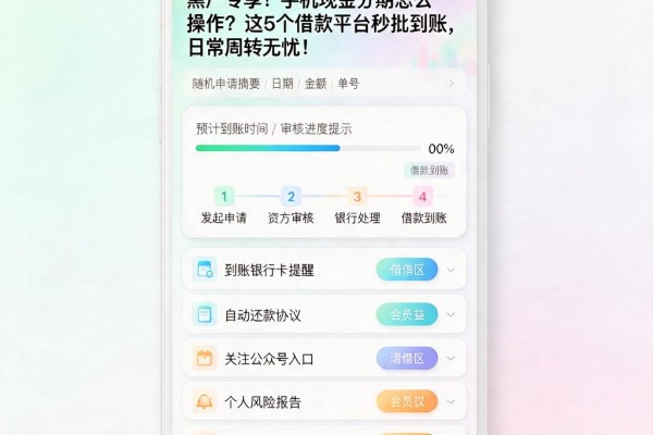 黑户专享!手机现金分期怎么操作?这5个借款平台秒批到账,日常周转无忧