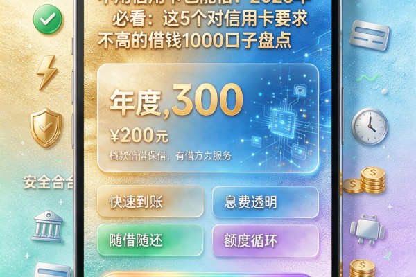 不用信用卡也能借！2026年必看：这5个对信用卡要求不高的借钱1000口子盘点