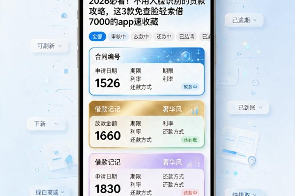 2026必看!不用人脸识别的贷款攻略,这3款免查脸轻松借7000的App速收藏