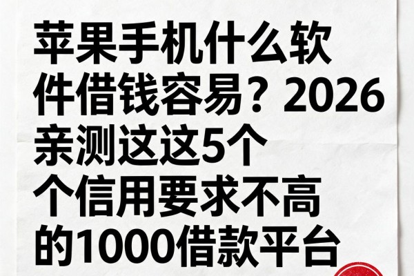 苹果手机什么软件借钱容易?2026亲测这5个信用要求不高的1000借款平台