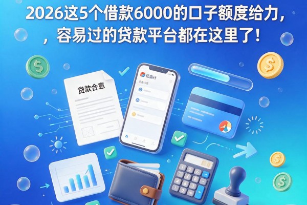 征信黑、征信不好、征信烂必看！2026这5个借款6000的口子额度给力，容易过的贷款平台都在这里了