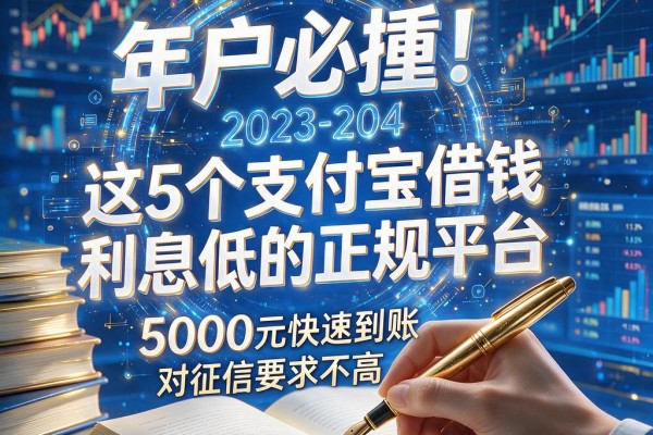 黑户必看!这5个支付宝借钱利息低的正规平台,5000元快速到账对征信要求不高