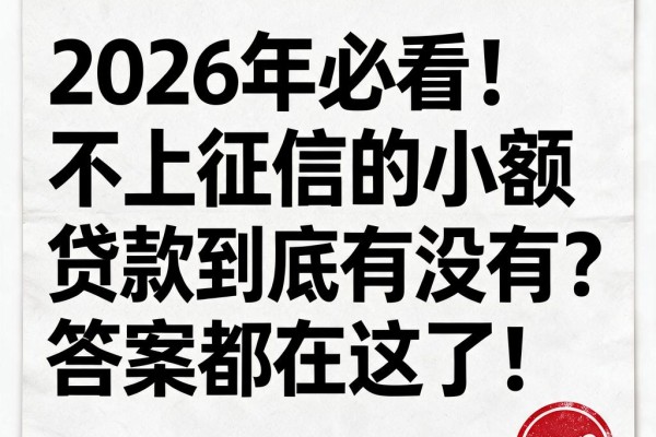 2026年必看!不上征信的小额贷款到底有没有?答案都在这了!