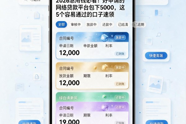 2026急用钱必看！好申请的网络贷款平台包下5000，这5个容易通过的口子速领