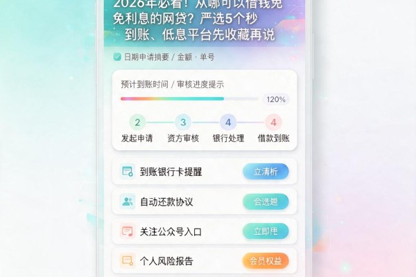 2026年必看！从哪可以借钱免利息的网贷？严选5个秒到账、低息平台先收藏再说