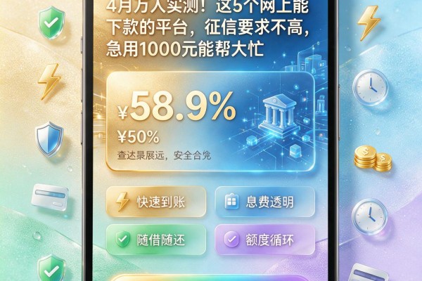 4月万人实测!这5个网上能下款的平台,征信要求不高,急用1000元能帮大忙